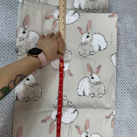 Hop Away Home Table Runner Easter Bunny Rabbits Farmhouse Shabby Chic Neutral - Picture 7 of 8